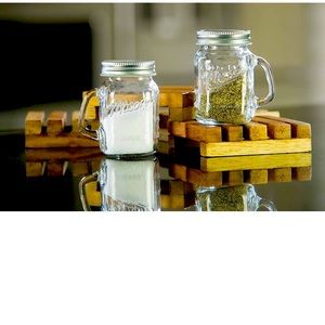 Farmhouse Mason Jar Glass Salt & Pepper Shakers